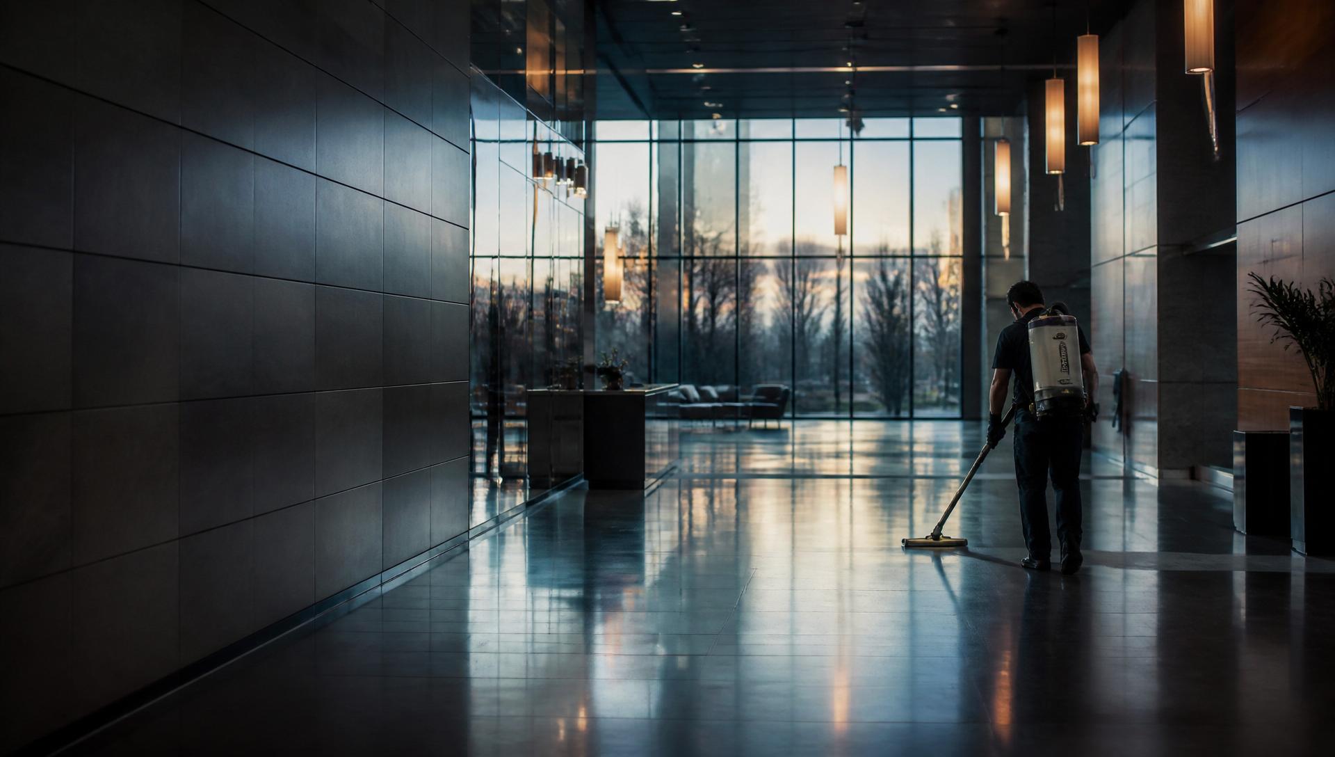 Bright, modern office lobby maintained by Group Cleaning Services